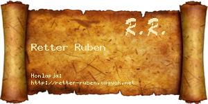 Retter Ruben névjegykártya